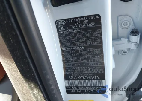 2012 Land Rover Range Rover Evoque Pure Plus из США, поврежденный, VIN SALVV2BG6CH636174